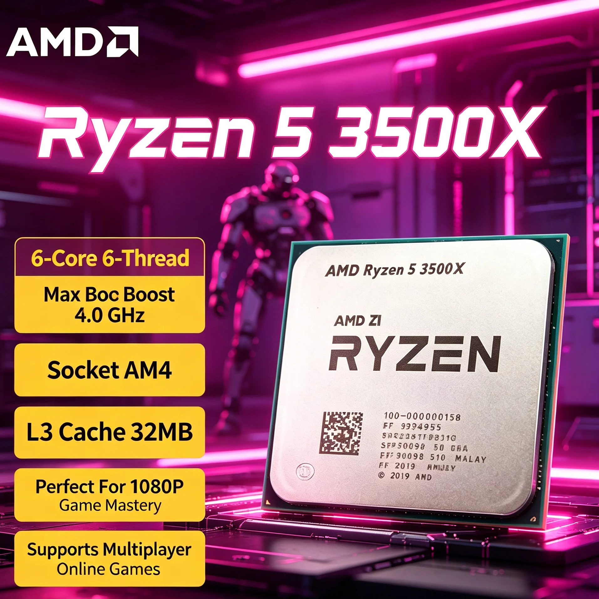 Pc Gaming Gtx 1660 - معالج Ryzen 5 3500X بستة أنوية،
