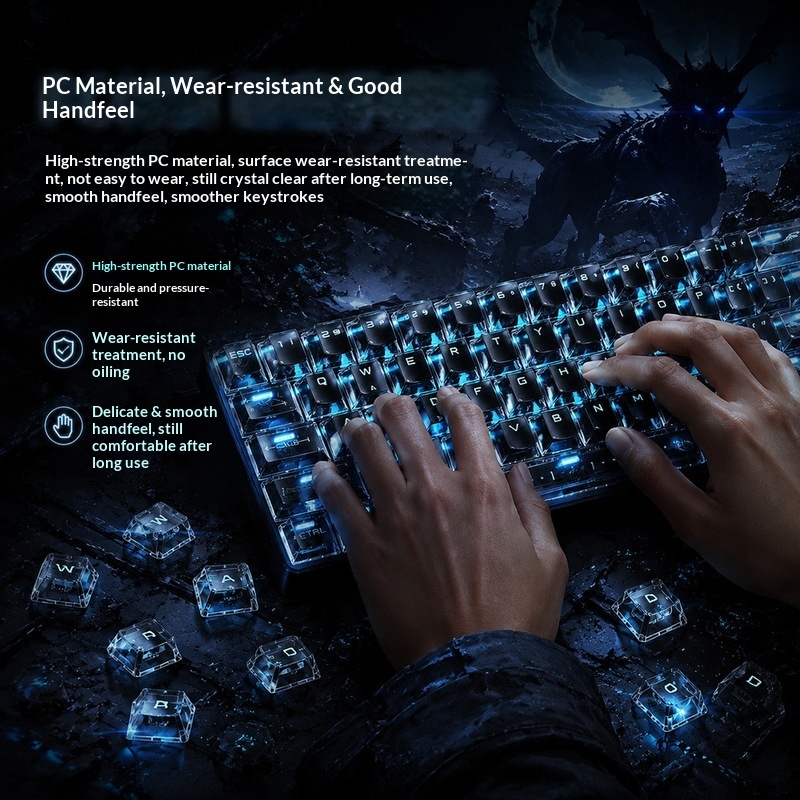 أغطية مفاتيح شفافة بإضاءة خلفي - مراجعة Pc Gaming Set وسعره